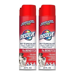 Resolve Pet Specialist - Espuma de tráfico pesado, limpiador de alfombras, 2 paquetes de 22 onzas