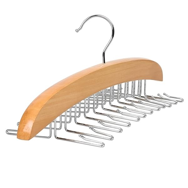 Resovo - percha de ropa para playera sin mangas con madera premium, 24 grandes capacidades, ahorro de espacio, rotación de 360 grados, ganchos de metal plegables, camisetas sin mangas - Image 3