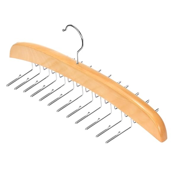Resovo - percha de ropa para playera sin mangas con madera premium, 24 grandes capacidades, ahorro de espacio, rotación de 360 grados, ganchos de metal plegables, camisetas sin mangas - Image 8