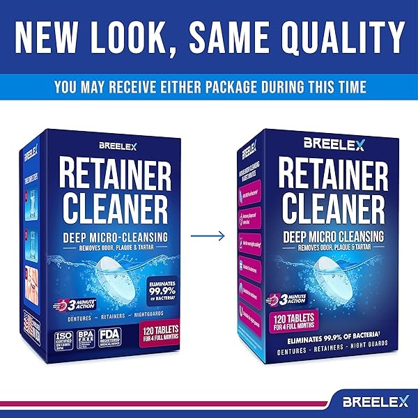 Retenedor de tabletas limpiadoras – 120 unidades para 4 meses – Limpieza brillante de dentaduras en 3 minutos – Retenedores dentales para Aligner – Protectores bucales y nocturnos – Blanqueamiento de dientes falsos – Elimina el olor y la placa - Image 3