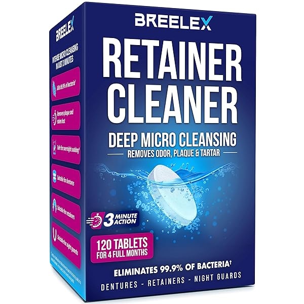 Retenedor de tabletas limpiadoras – 120 unidades para 4 meses – Limpieza brillante de dentaduras en 3 minutos – Retenedores dentales para Aligner – Protectores bucales y nocturnos – Blanqueamiento de dientes falsos – Elimina el olor y la placa