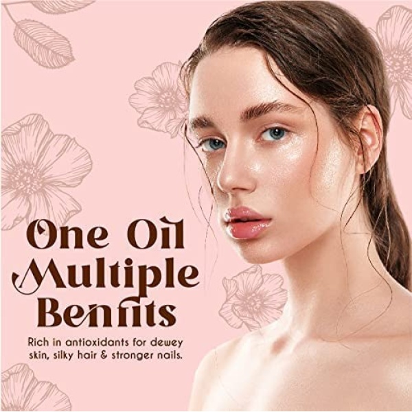 Rose Multi-Use Oil for Face, Body and Hair - Organic Blend of Apricot, Vitamin E and Sweet Almond Oil Moisturiser for Dry Skin, Scalp and Nails - Rose Petals, and Bergamot Essential Oil - 120ml - Image 8