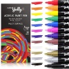 Rotuladores para pintura de rocas, vidrio, madera, juego de tazas, lienzo, pintura para manualidades, multisuperficies, rotuladores de pintura acrílica, punta de 2,0 mm (12 C)