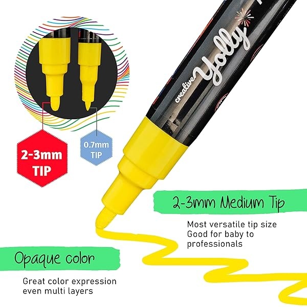 Rotuladores para pintura de rocas, vidrio, madera, juego de tazas, lienzo, pintura para manualidades, multisuperficies, rotuladores de pintura acrílica, punta de 2,0 mm (12 C) - Image 3