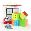 Roxenda juego de cubos de velocidad mágicos, cubeta mágico, juego de 2 x 2 x 3 x 3 x 3 4 x 4 5 x 5 x 5 cm, cubeta de velocidad sin pegatinas con caja de regalo, tutorial secreto para cubos de velocidad