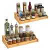 Ruichang 2 estantes expandibles de bambú para especias de 3 niveles, organizador de condimentos para clóset, despensa, encimera, estante de cocina