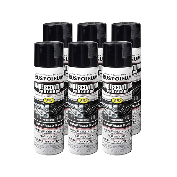Rust-Oleum 248656 Spray de capa de grado profesional, 15 onzas (paquete de 6), negro, 90 onzas