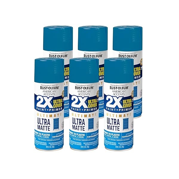 Rust-Oleum 328400-6PK American Accents, pintura en aerosol, azul Nantucket
