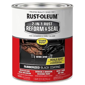 Rust-Oleum 344763 Automotive 2 en 1 reforma y sello de óxido, cuarto de galón, negro, 32 onzas líquidas (paquete de 1)