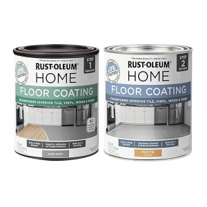 Rust-Oleum 367592 Kit de revestimiento de piso interior para el hogar, gris envejecido mate, 32 onzas líquidas (paquete de 2)