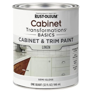 Rust-Oleum 372008 Transformations Basics - Pintura para gabinete y recorte, cuarto de galón, lino, 32 onzas líquidas, 0.25 galones (paquete de 1)