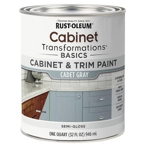 Rust-Oleum 372009 Transformations Basics - Pintura para gabinete y recorte, cuarto de galón, gris cadete, 32 onzas líquidas, 0.25 galones (paquete de 1)