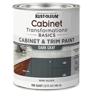 Rust-Oleum 372010 Transformations Basics - Pintura para armario y recorte, cuarto de galón, gris oscuro