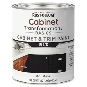 Rust-Oleum 372012 Transformations Basics - Pintura para clóset y recorte, cuarto de galón, color negro, 32 onzas líquidas (paquete de 1)