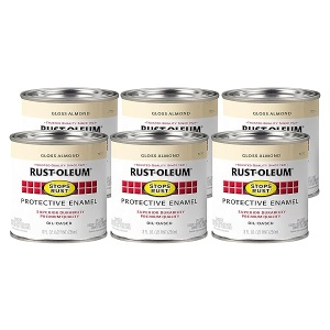 Rust-Oleum 7770730-6PK detiene la pintura de óxido, media pinta, almendra brillante, 8 onzas líquidas (paquete de 6)