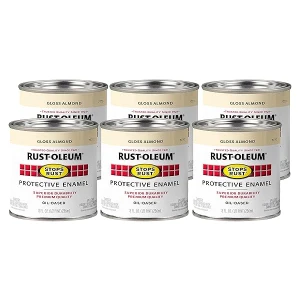 Rust-Oleum 7770730-6PK detiene la pintura de óxido, media pinta, almendra brillante, 8 onzas líquidas (paquete de 6)