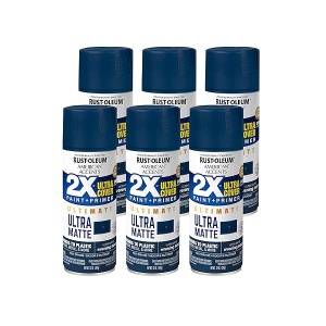 Rust-Oleum American Accents pintura en aerosol, Paquete de 6, Ultra Mate Noche Azul Marino