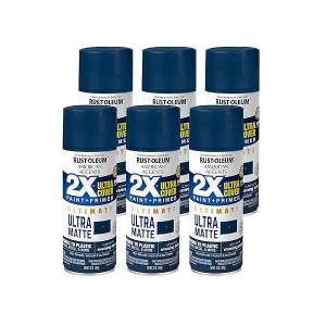 Rust-Oleum American Accents pintura en aerosol, Paquete de 6, Ultra Mate Noche Azul Marino