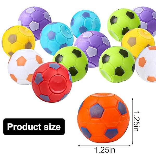 SCIONE - Paquete de 36 regalos de fiesta de fútbol para niños, bolsas de regalo para niños, pelotas de fútbol giratorias para niños, 4-8-12, bolsas de regalo, caja del tesoro, juguetes para aula, - Image 4