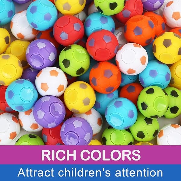 SCIONE - Paquete de 36 regalos de fiesta de fútbol para niños, bolsas de regalo para niños, pelotas de fútbol giratorias para niños, 4-8-12, bolsas de regalo, caja del tesoro, juguetes para aula, - Image 7