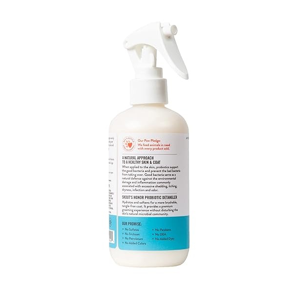 SKOUT'S HONOR: Desenredador probiótico – 8 fl oz – Hidrata y desodoriza el pelo, soporta las defensas naturales de mascotas, pH equilibrado y libre de sulfatos con aceite de aguacate - Image 4