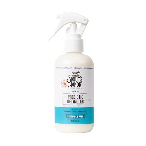 SKOUT'S HONOR: Desenredador probiótico – 8 fl oz – Hidrata y desodoriza el pelo, soporta las defensas naturales de mascotas, pH equilibrado y libre de sulfatos con aceite de aguacate