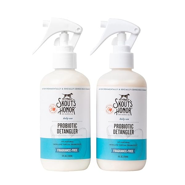SKOUT'S HONOR: Desenredador probiótico – 8 fl oz – Hidrata y desodoriza el pelo, soporta las defensas naturales de mascotas, pH equilibrado y libre de sulfatos con aceite de aguacate - Image 5