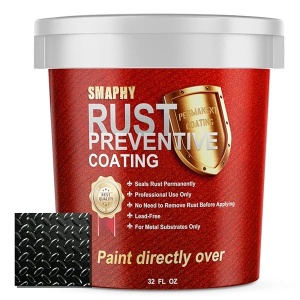 SMAPHY - Convertidor de óxido 2 en 1 e imprimación de metal, color negro brillante, pintura preventiva de óxido para una máxima protección contra el óxido, resistencia UV y resistencia al calor,
