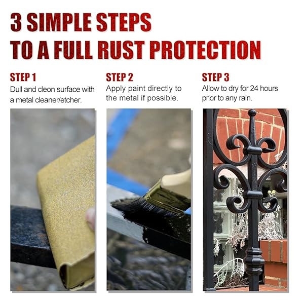 SMAPHY - Convertidor de óxido 2 en 1 e imprimación de metal, color negro brillante, pintura preventiva de óxido para una máxima protección contra el óxido, resistencia UV y resistencia al calor, - Image 5