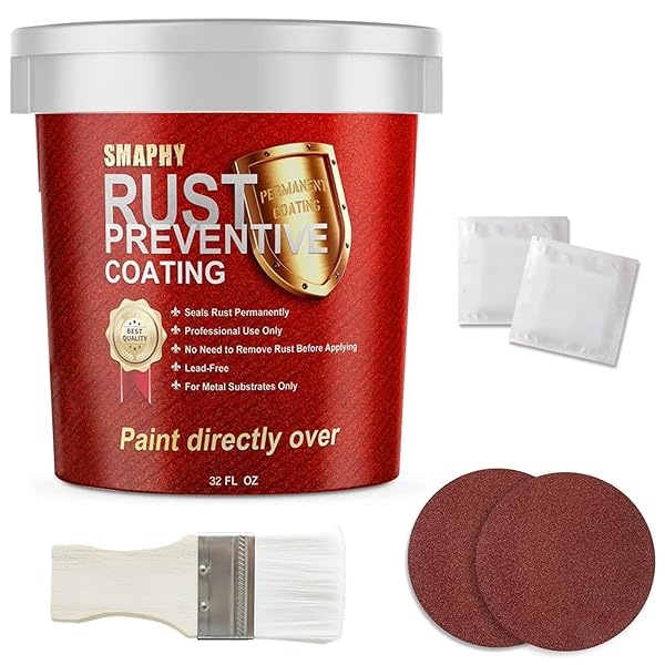 SMAPHY - Convertidor de óxido 2 en 1 e imprimación de metal, color negro brillante, pintura preventiva de óxido para una máxima protección contra el óxido, resistencia UV y resistencia al calor, - Image 9