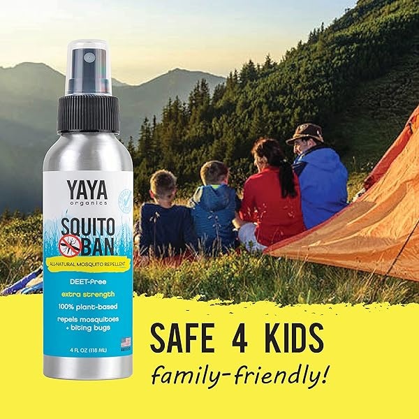 SQUITO BAN - Repelente de mosquitos Yaya Organics | Spray natural para insectos hecho con aceites esenciales, apto para la familia, sin DEET, aerosol de 4 onzas, paquete de 2 - Image 6