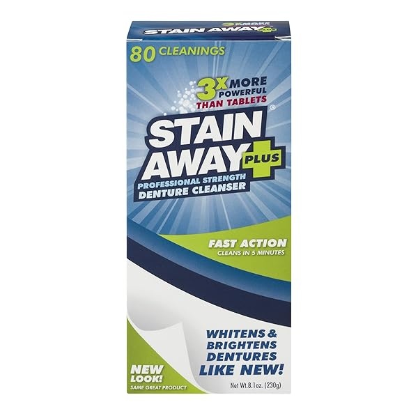 STAIN-AWAY PLUS DENTURE CLEANSER 8.1 OZ