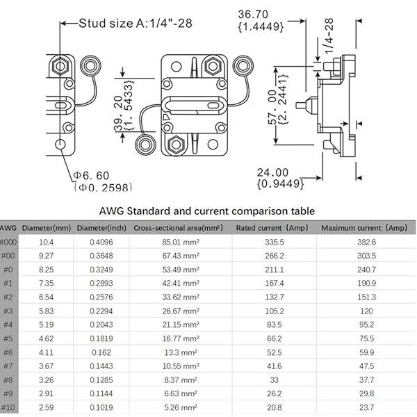 STETION - Disyuntor de circuito de 50 amperios con reinicio manual de automóviles, barcos, ATV, alimentación manual, protección para sistema de audio, fusible de 12 V-48 VDC impermeable (50 amperios) - Image 8