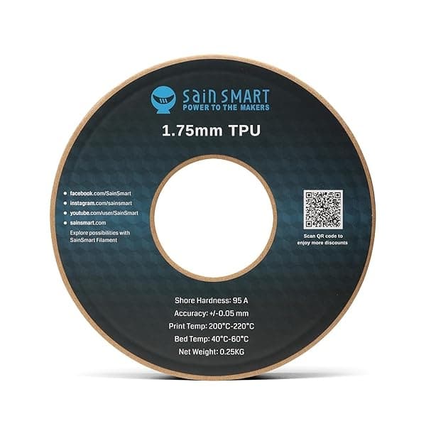 SainSmart - Bobina pequeña de 1,75 mm de TPU, filamento 3D flexible, 250 g, precisión dimensional +/- 0,05 mm, Shore 95A, azul galaxia - Image 6