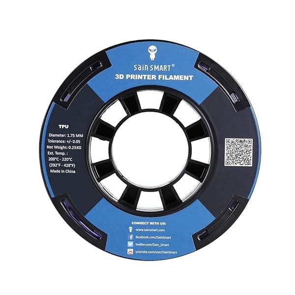 SainSmart Filamento de TPU flexible de 1,75 mm, de poliuretano termoplástico (TPU) 3D, 1,75 mm, 250 g, precisión dimensional de color translúcido +/- 0,05 mm - Image 5