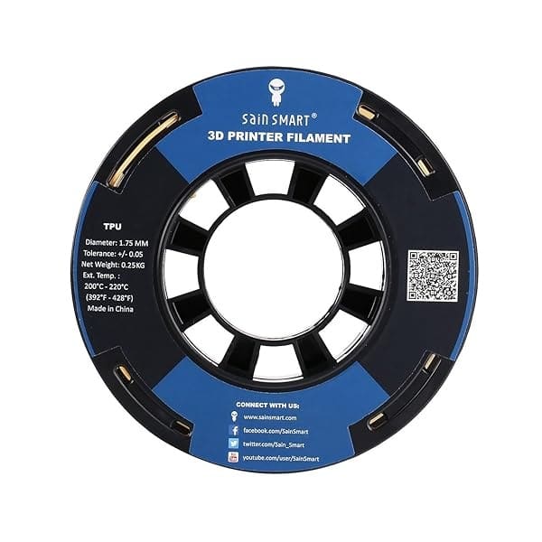SainSmart Filamento de TPU flexible de 1,75 mm, filamento de impresión 3D de TPU flexible de 1,75 mm, 250 g, precisión dimensional de color sólido +/- 0,05 mm - Image 4