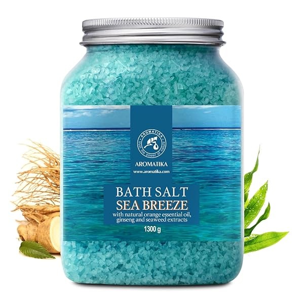 Sales Marinas de Baño 1300g con Aceite Esencial Natural de Naranja - Extractos de Ginseng y Algas - 100% Natural Sal Marina para un Buen Sueño - Relajación - Belleza - Cuidado Corporal - Image 3