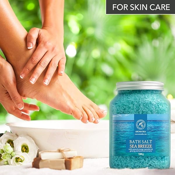 Sales Marinas de Baño 1300g con Aceite Esencial Natural de Naranja - Extractos de Ginseng y Algas - 100% Natural Sal Marina para un Buen Sueño - Relajación - Belleza - Cuidado Corporal - Image 6