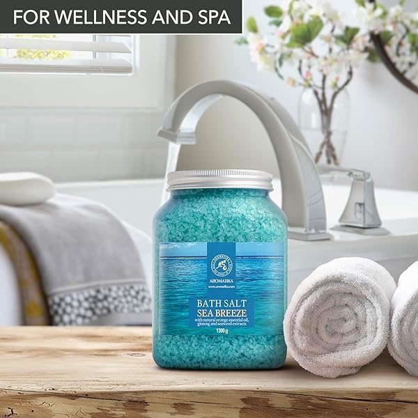 Sales Marinas de Baño 1300g con Aceite Esencial Natural de Naranja - Extractos de Ginseng y Algas - 100% Natural Sal Marina para un Buen Sueño - Relajación - Belleza - Cuidado Corporal - Image 8