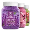 Sales de Baño Set 3x400g con Aceite 100% Natural Lavender - Rosas - Eucalipto - Mejor para Buen Sueño - Alivio del Estrés - Baño - Cuidado Corporal - Bienestar - Belleza - Relajación - Spa