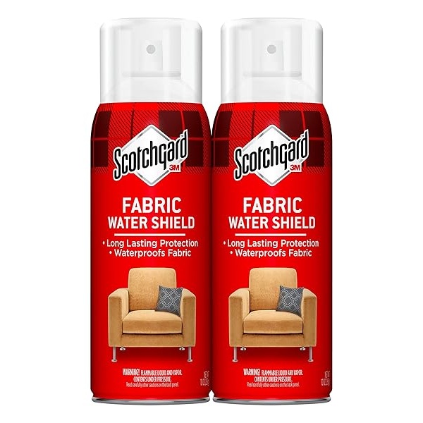 Scotchgard Protector de agua de tela, repelente al agua para ropa de primavera y verano y artículos de tapicería del hogar, protección duradera para tela de temporada, dos latas de 10 onzas