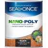 Sellador de madera con poliuretano de Seal-ONCE Nano+Poly Ready Mix negro penetrante con poliuretano (transparente) – base acuosa, bajo COV, impermeabilización para cubiertas, vallas, revestimiento y casas de troncos. (1 galón)
