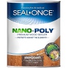 Sellador de madera de caoba penetrante con poliuretano (transparente) a base de agua, bajo COV, impermeabilizante para cubiertas, vallas, revestimiento y casas de troncos. 1 galón.