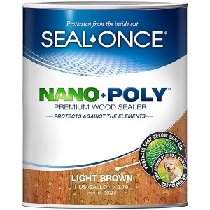 Sellador de madera de color café claro con poliuretano (transparente) a base de agua, bajo COV, impermeabilizante para cubiertas, vallas, revestimiento y casas de leña.