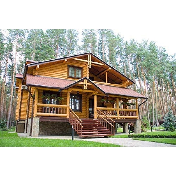Sellador de madera penetrante natural con poliuretano (transparente) con base de agua, bajo COV, impermeabilizante para cubiertas, vallas, revestimiento y casas de leña. 1 galón - Image 9