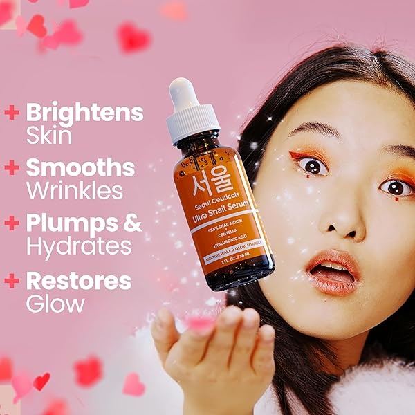 SeoulCeuticals Korean Skin Care Snail Mucin Serum - Korean Beauty Skincare Night Serum for Face - Contains Potent 97.5% K Beauty Snail + Hyaluronic Acid + Centella Asiatica Extremely Effective Anti Wrinkle Serum 1oz - Image 5