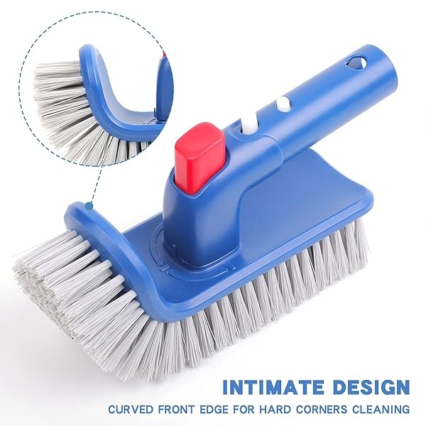 Sepetrel - Cabezal de cepillo para polvo de piscina para limpiar paredes de piscina, escalones y esquinas, cepillos giratorios de mano, para piscina en el piso, spa, baño, tina de hidromasaje, cocina - Image 4