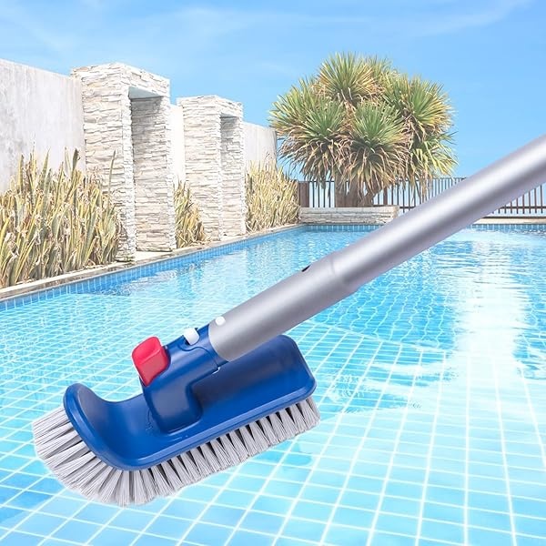 Sepetrel - Cabezal de cepillo para polvo de piscina para limpiar paredes de piscina, escalones y esquinas, cepillos giratorios de mano, para piscina en el piso, spa, baño, tina de hidromasaje, cocina - Image 7