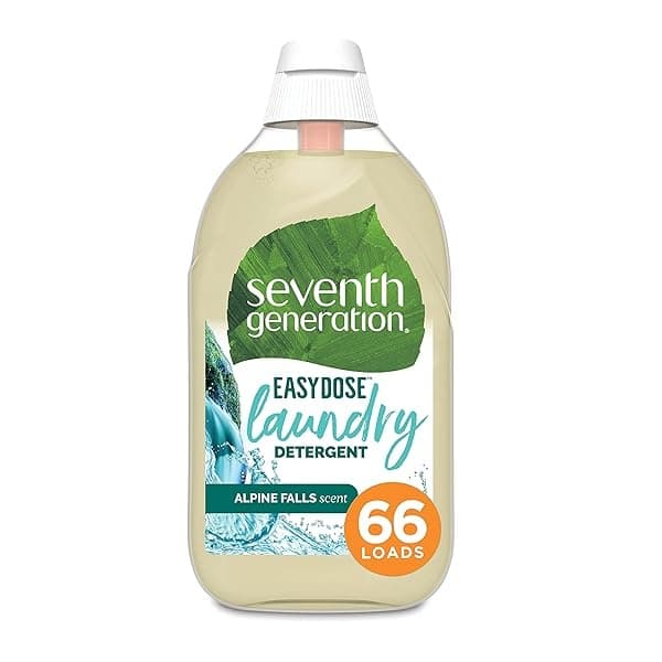 Seventh Generation Detergente para lavandería, EasyDose ultra concentrado, Alpine Falls, 23 onzas, 66 cargas (el embalaje puede variar)