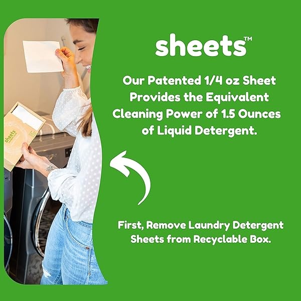 Sheets Laundry Club - Hasta 100 cargas - 50 hojas - Como se ve en Shark Tank - Hojas de detergente para ropa - Sin fragancia - Sin jarra de plástico - Nueva tecnología sin líquido - Ecológico ligero - Image 7